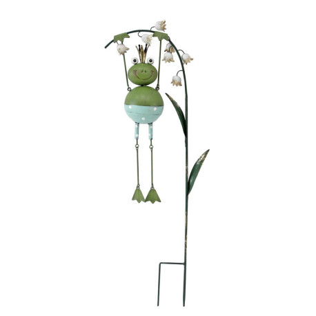 Outdoor Deko Stecker FROSCH Metall Grün 10,2x24,8x78,7cm