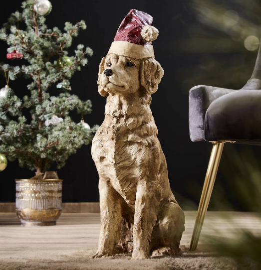 Dekofigur SANTA DOG Braun 67cm 