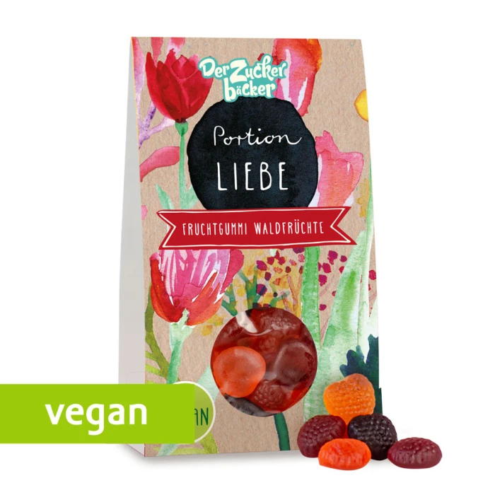 Veganer Naschbeutel PORTION LIEBE Waldfrüchte-Mix 86g