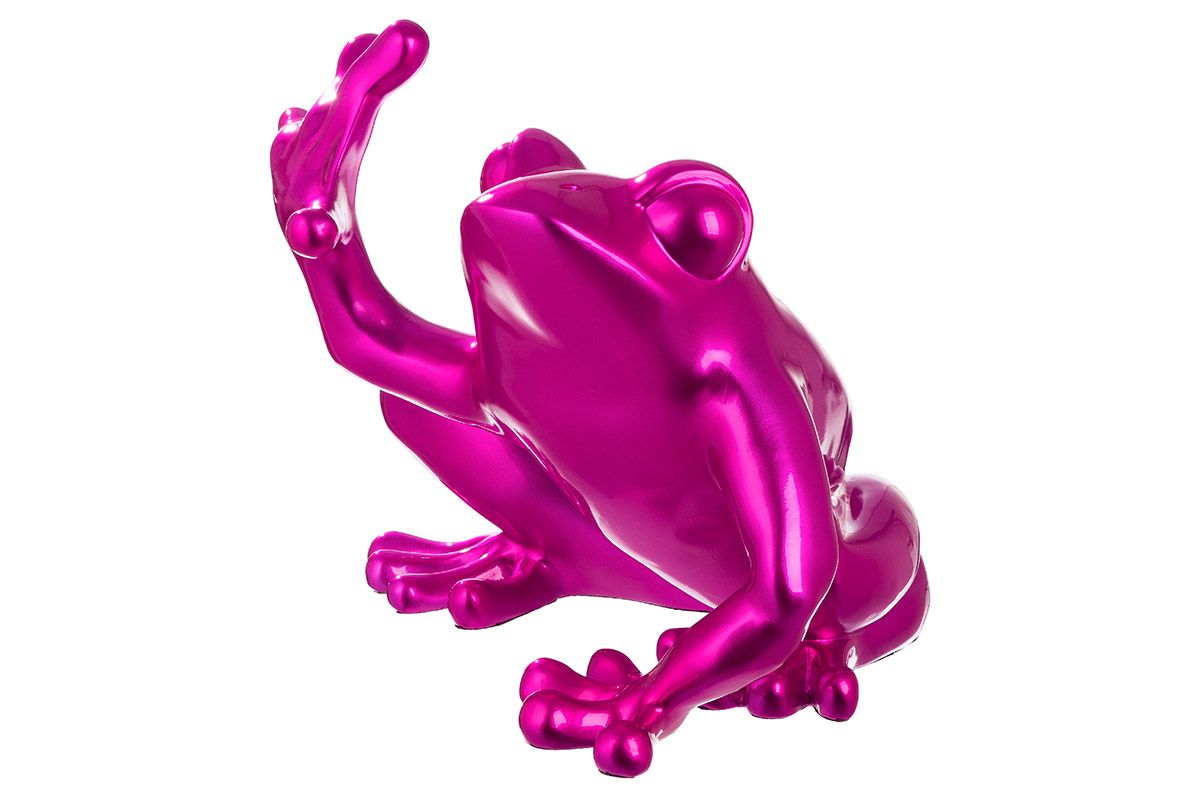 55434_6_2-1 Dekofigur FROG Frosch Kunstharz Pink 35x32x35cm