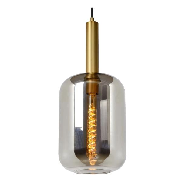 Hängeleuchte JOANET Rauchglas Grau Gold E27 22x22x150cm