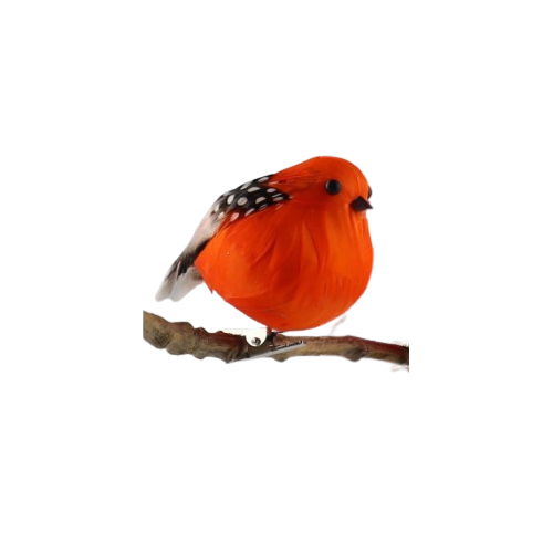 Dekofigur VOGEL Polyfoam Feder Orange 9,5cm
