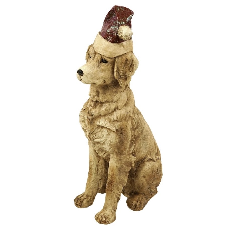 Dekofigur SANTA DOG Magnesia Braun 24x34x67cm