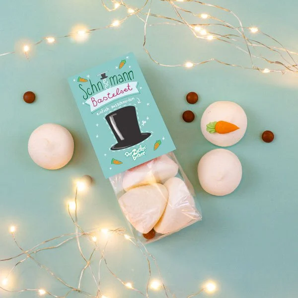 Naschbeutel Schneemann Bastelset Süßigkeiten Mischung 25g