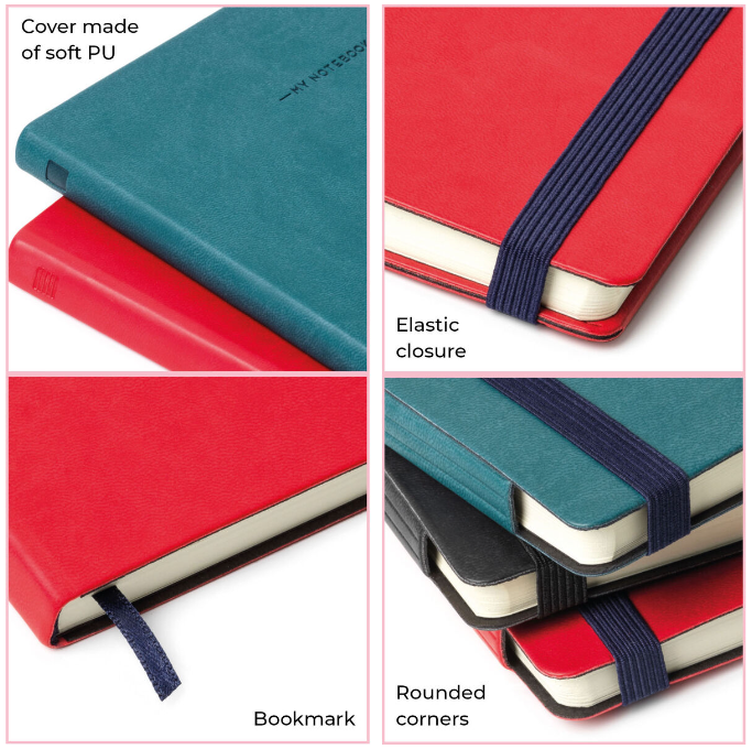 10ZGpyZ681UeorM Liniertes Notizbuch - Medium - My Notebook 13x21cm 192 nummerierte Seiten Rosé Gold