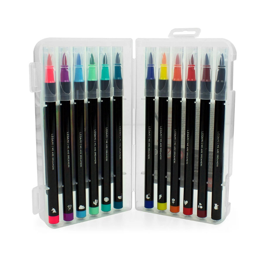 Filzstifte mit Pinselspitze - Brush Pens Markers 12er-Set