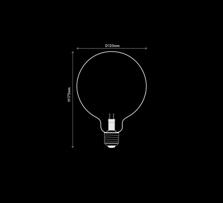LED Globebirne mit Schriftzug GOOD VIBES G125 E27 2W 12,5x12,5x17,2cm