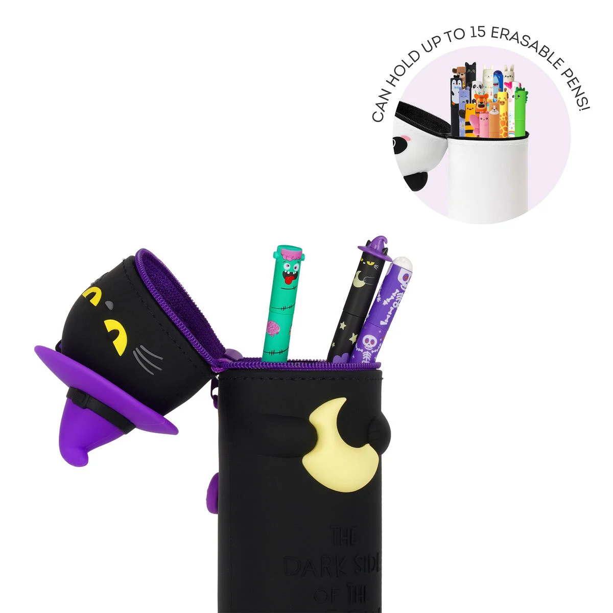 2 in 1 Federmäppchen aus Silikon Kawaii HALLOWEEN Kitty