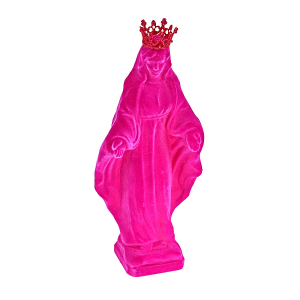 Dekofigur MADONNA MIT KRONE Polyresin magenta 23x14x52cm Dekofigur MADONNA MIT KRONE Polyresin magenta 23x14x52cm