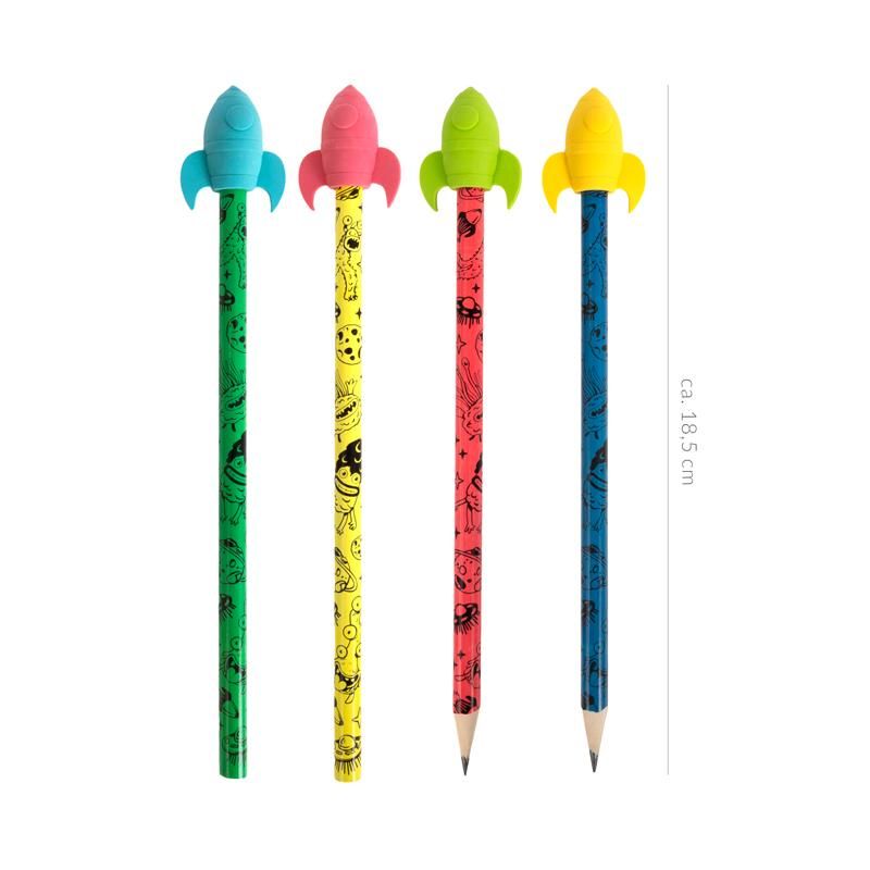 3k0qpxysnFzgA4 SPACE ADVENTURE Bleistift & Radierer Farbwechsel HB 1,5x18,6cm