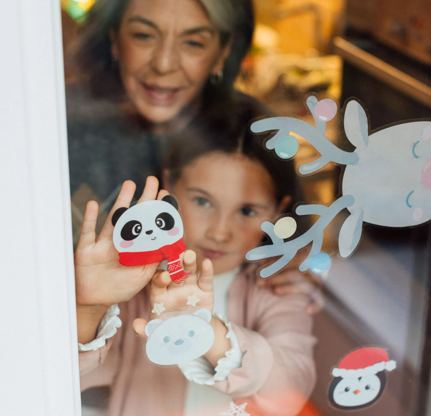 Set aus 70 Elektrostatischen Fensteraufklebern