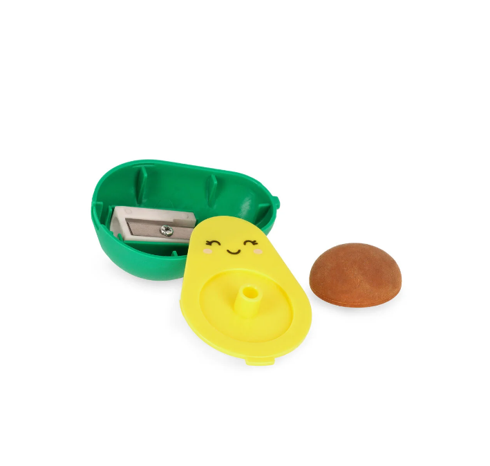 3ZOGexS5EU4Kh5 Anspitzer mit Radiergummi und Behälter - Let's Avocuddle Avocado