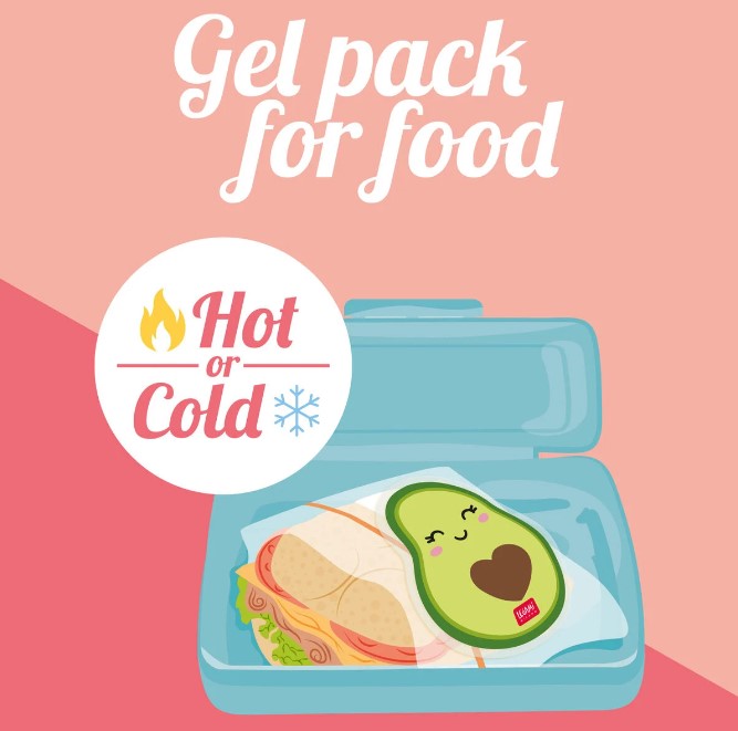 Wiederverwendbares Hot & Cold Gelpack für Lebensmittel - Warm oder Kalt "Avocado"