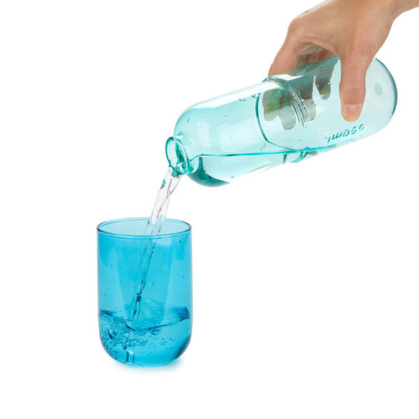 Flasche mit Glas WATER PILL Glas 550ml 7x7x19,8cm