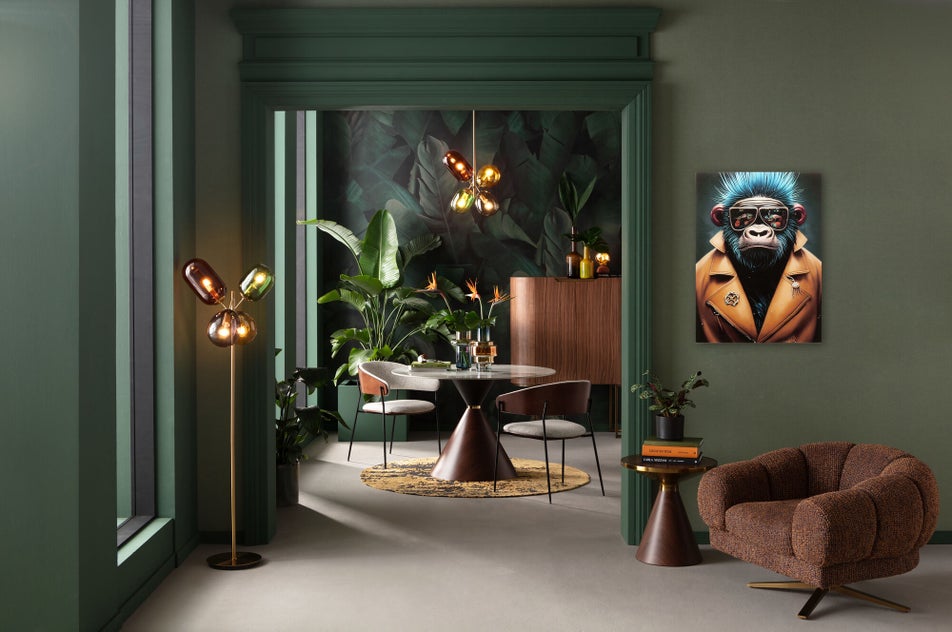 Glasbild FASHION GORILLA inkl Wandhalterung 0,4x60x80cm
