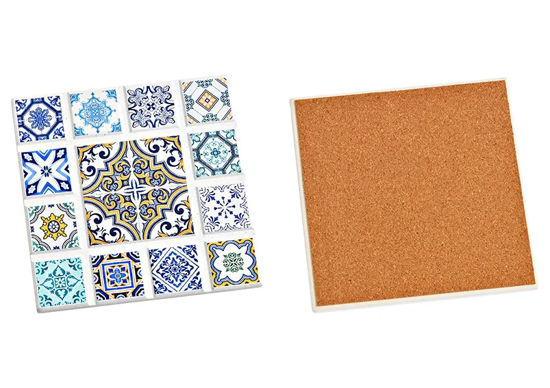 Untersetzer DEKOR D Keramik Kork Bunt 16x16x0,2cm