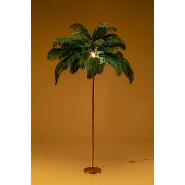 Stehleuchte FEATHER PALM Straußenfeder Grün E27 65x65x165cm