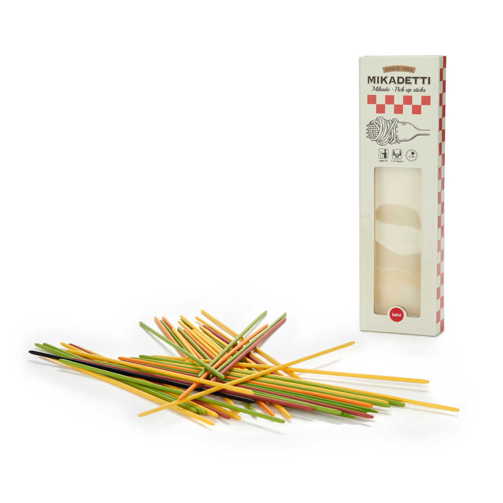 Geschicklichkeitsspiel MIKADETTI Spaghetti Mikado Bambus 2-8 Spieler 2,5x6,5x22,8cm