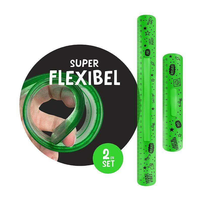 ALLES FÜR DIE SCHULE 2er Set Flexi-Lineale 15-& 30x5cm