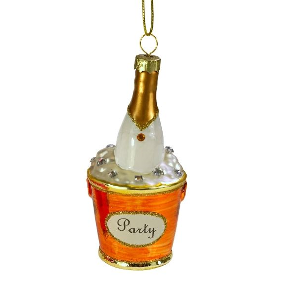 Anhänger SEKT Glas Rot 5,5x5,5x10,5cm