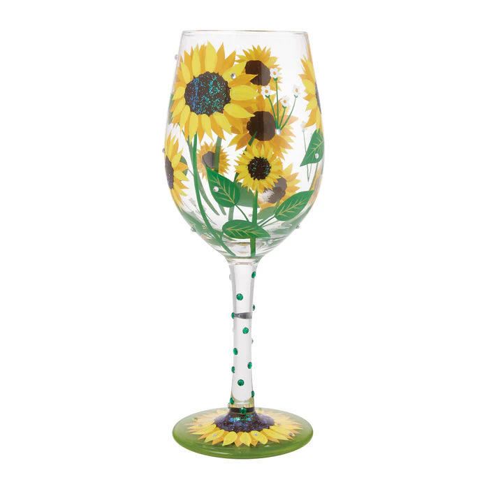  Weinglas SUNFLOWER by Lolita handbemalt Unikat 22,5x8,5x8,5cm