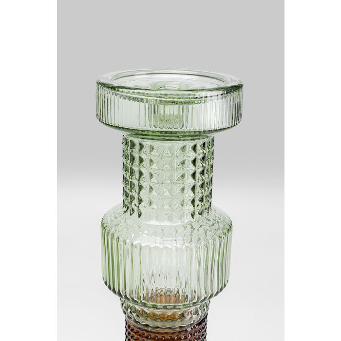 Kerzenständer MARVELOUS DUO Glas grün/braun 12x12x49cm