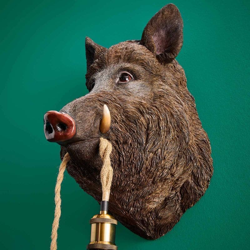 Wandleuchte WILLY Polyresin Braun E27 30x33,5x50cm