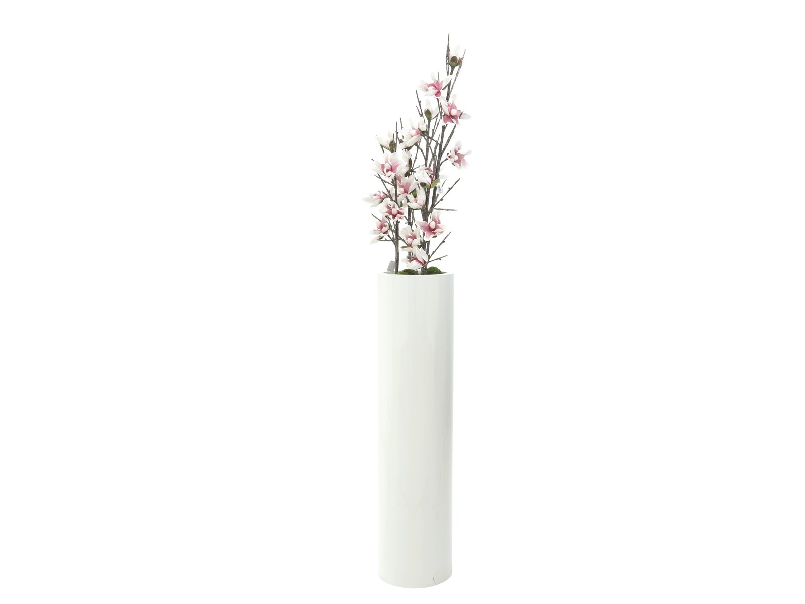 82530587d Kunstpflanzen-Zweig MAGNOLIE EVA Weiß Rosa 100cm