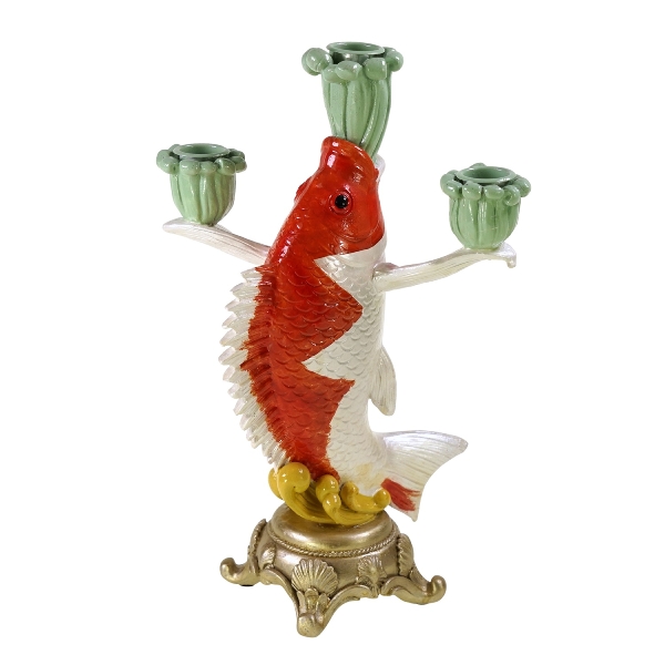 Kerzenleuchter KOI Polyresin 19,5x13x29,5 cm