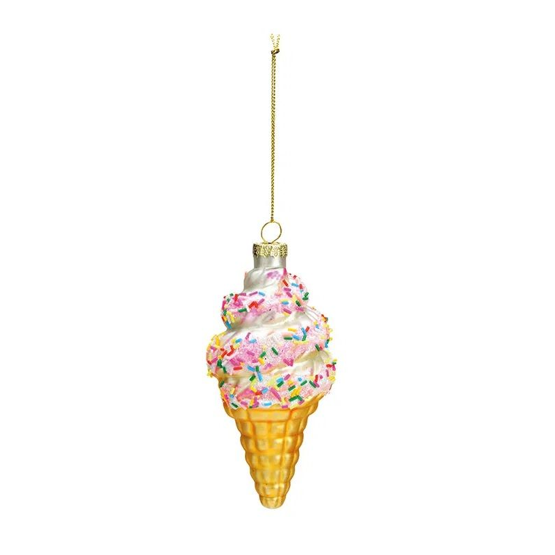 Christbaumschmuck Weihnachtshänger EISCREME Glas Ornament  6x12x6cm Christbaumschmuck Weihnachtshänger EISCREME Glas Ornament  6x12x6cm