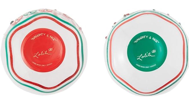 Weinglas-Set NAUGHTY AND NICE by Lolita handbemalt Unikat 10x12,8x10cm