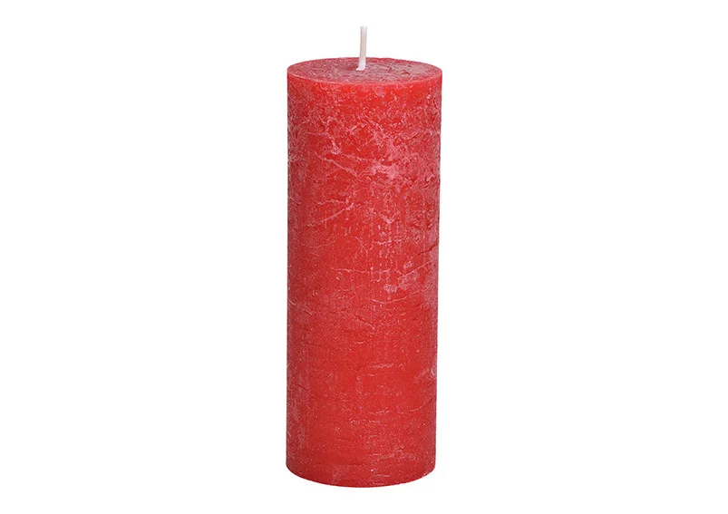 JPGqbI7YoCCEdnWE Kerze aus Wachs Rot 6,8x18x,6,8cm