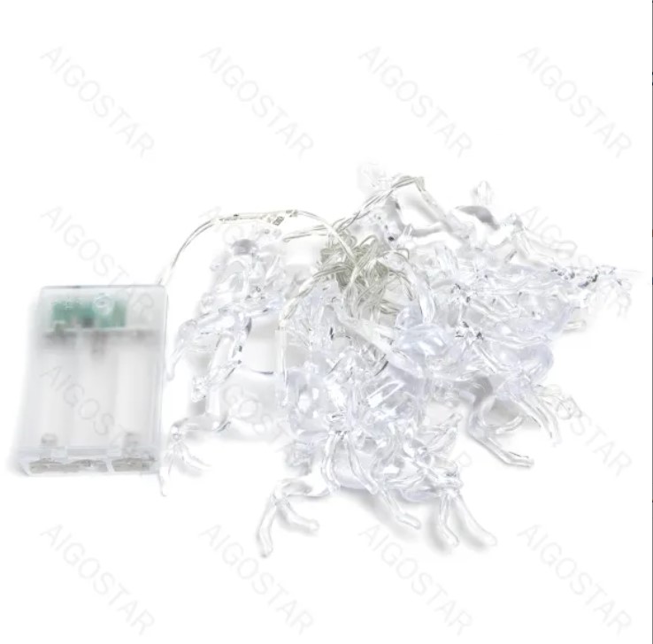 2O3oE6bU1ZXFTn Batteriebetriebene LED Rentier-Lichterkette mit transparenten IP20 0,3x1,5m