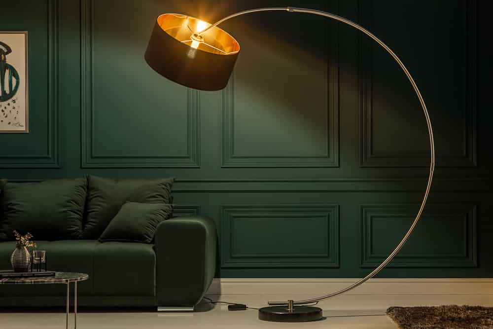 Stehleuchte PYTHON Schwarz Gold inkl. Dimmer E27 190x137x50cm 