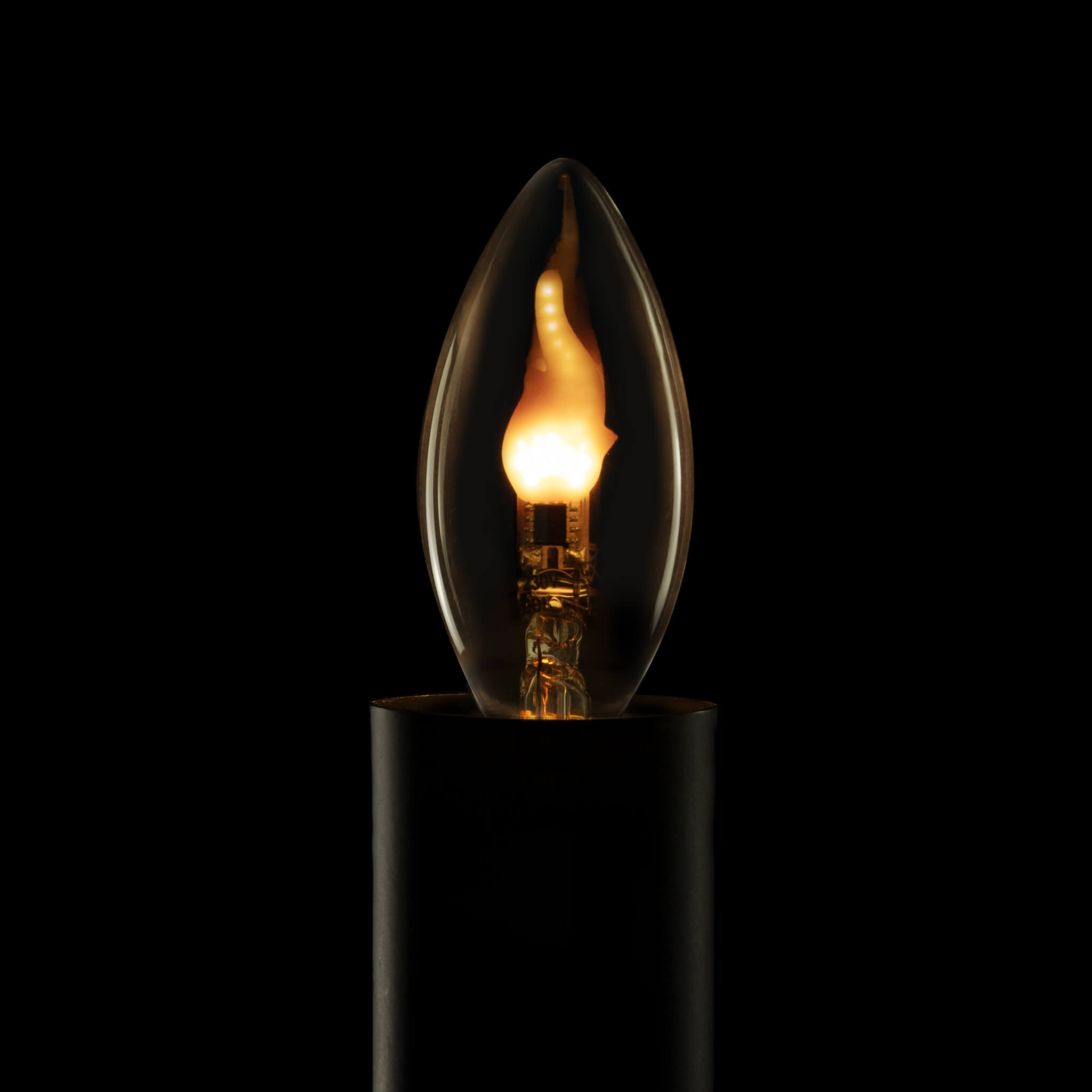 LED Filament Leuchtmittel FIRE FLAME Kerze Smokey Grau E14 0,2W 1800K 60lm 3,5x3,5x10cm