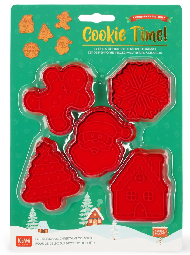 5er-Set Plätzchenformen mit Stempel - Cookie Time!