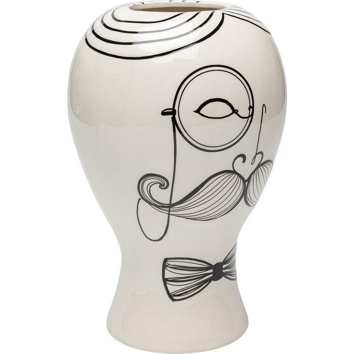 72fAokPooayTj9 Vase Favola Men Schwarz Weiß handgefertigt 30x19x19cm