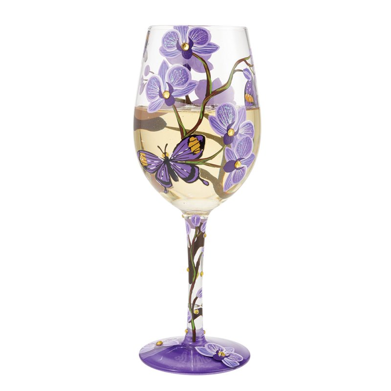 Weinglas BUTTERFLY JUBILEE by Lolita handbemalt Unikat 444ml 8,5x8,5x22,5cm