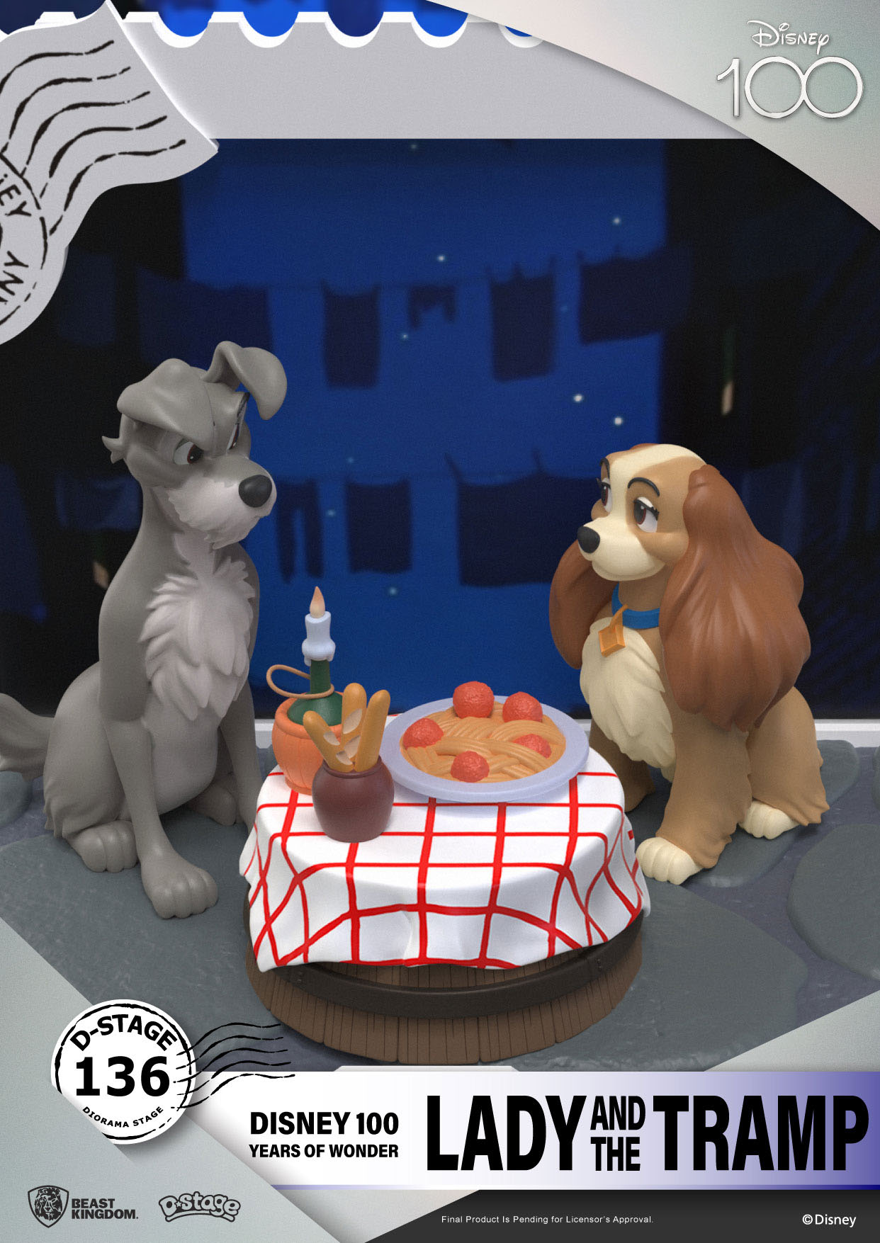 1025ftmPZST1Ikj Disney 100 Years of Wonder D-Stage Diorama "Lady And The Tramp - Susi & Strolch" 11,8cm