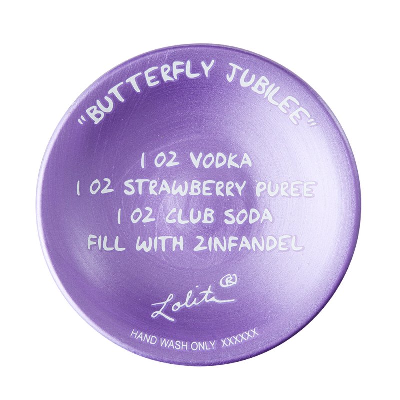 Weinglas BUTTERFLY JUBILEE by Lolita handbemalt Unikat 444ml 8,5x8,5x22,5cm