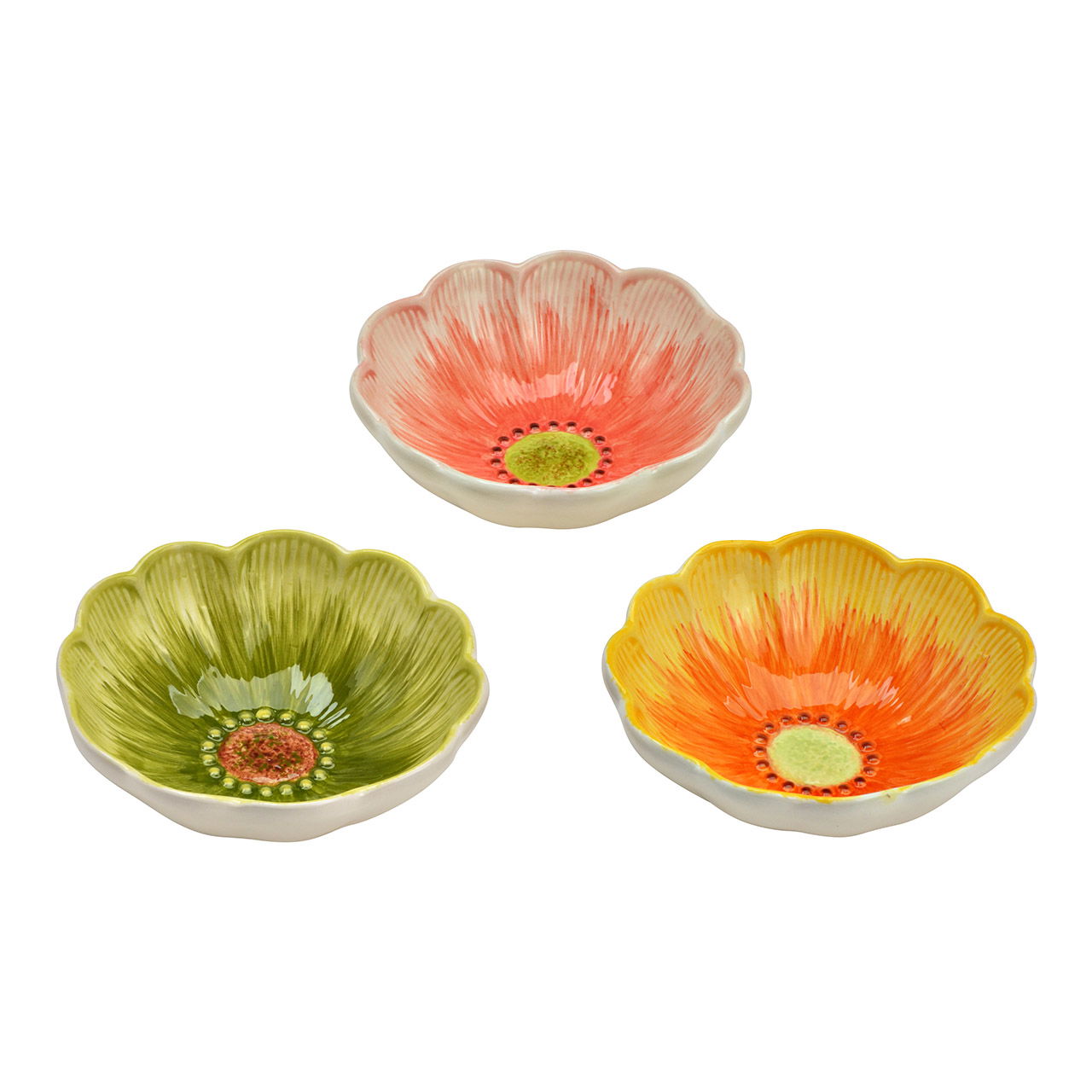 Deko Schale BLUME Keramik Orange 14x14x4cm Deko Schale BLUME Keramik Orange 14x14x4cm