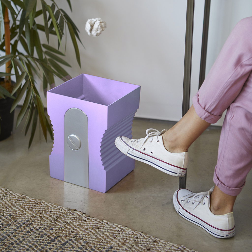 Papierkorb SHARPENER Lila Kunststoff 21x21,5x29cm