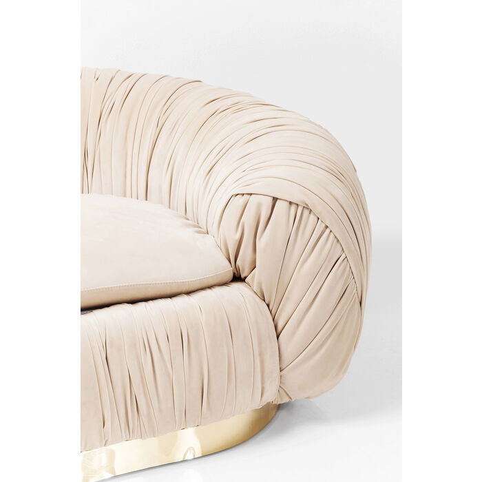 10iPV3tyhuc9oDb 2-Sitzer-Sofa PERUGIA Samtoptik Edelstahl Creme Gold 195x119x56cm