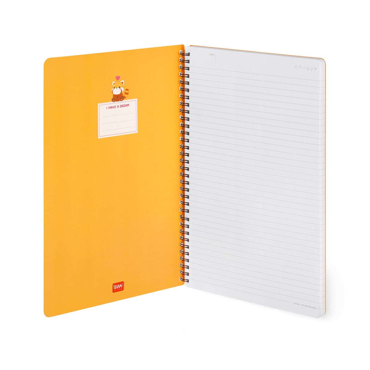 Liniertes Notizbuch Maxi  Spiralbindung  A4-Format RED PANDA