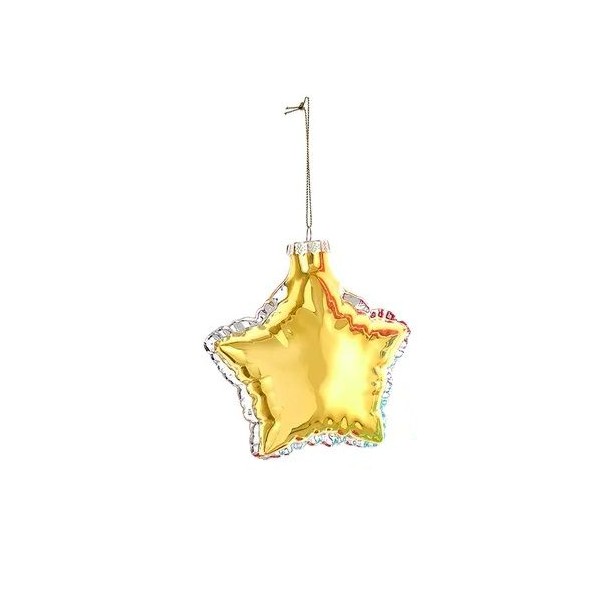 Weihnachtshänger BALLONS STERN GELB Glas 2x12x12cm