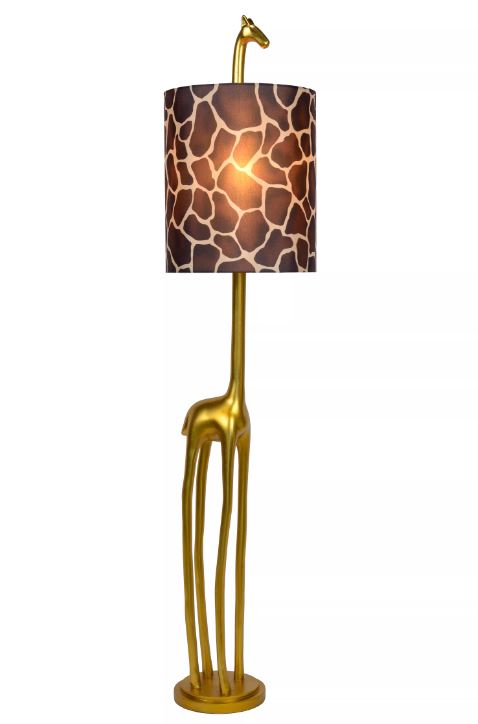 61581d2wUwYJ31PGdu Stehleuchte EXTRAVAGANZA MISS TALL Kunststoff Textil Gold Braun 31,5x31,5x160cm