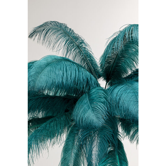 5BLWlhc3OcK7zZ Stehleuchte FEATHER PALM Straußenfeder Grün E27 65x65x165cm