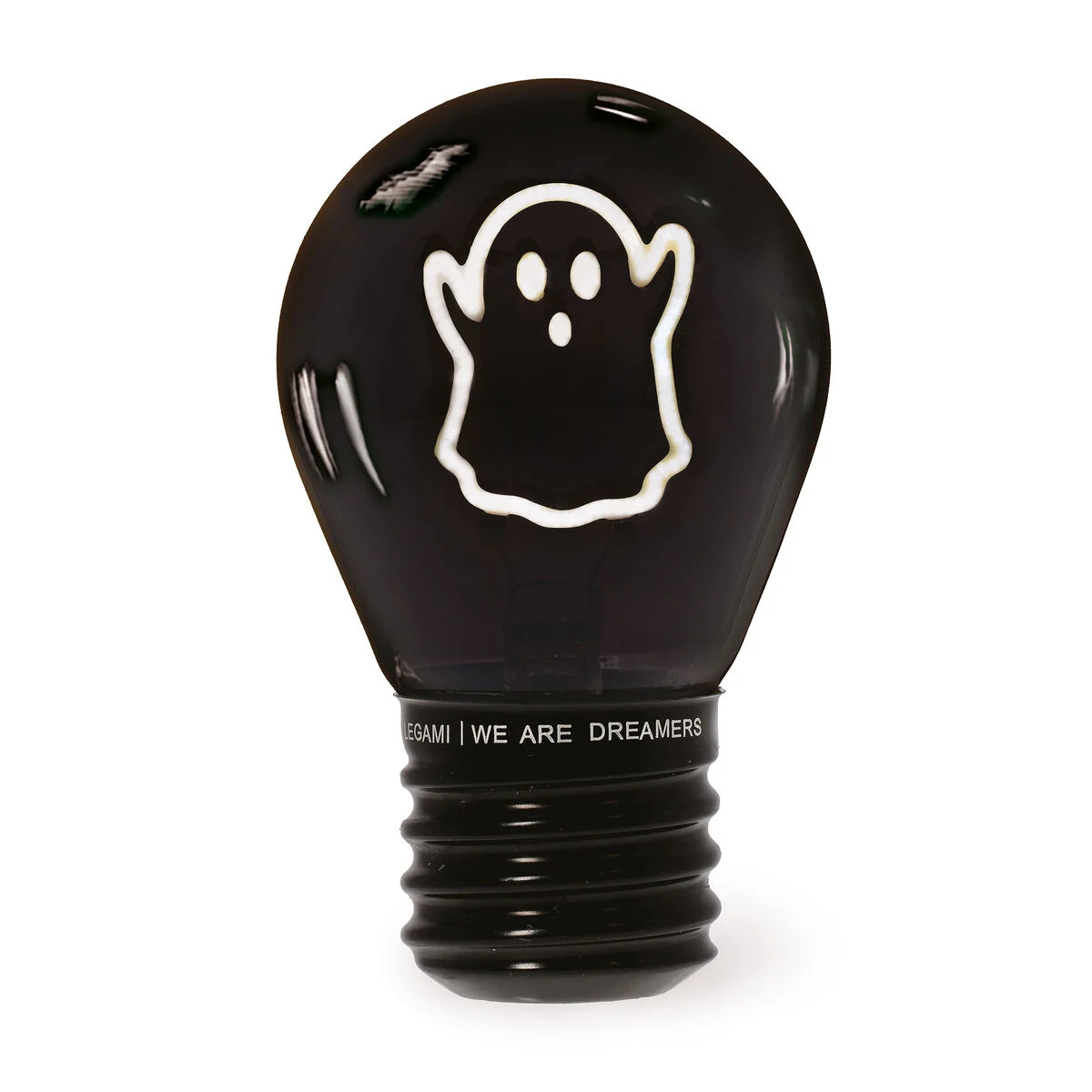 Deko Tischlampe in Glühbirnenform Glas Metall Geist 11.2x6.8x6.8cm 