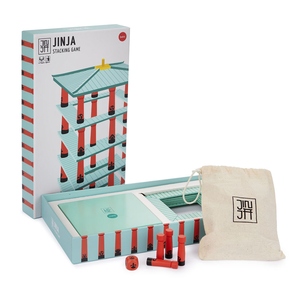 Geschicklichkeitsspiel JINJA Blockspiel Jenga Holz 14x14x24cm