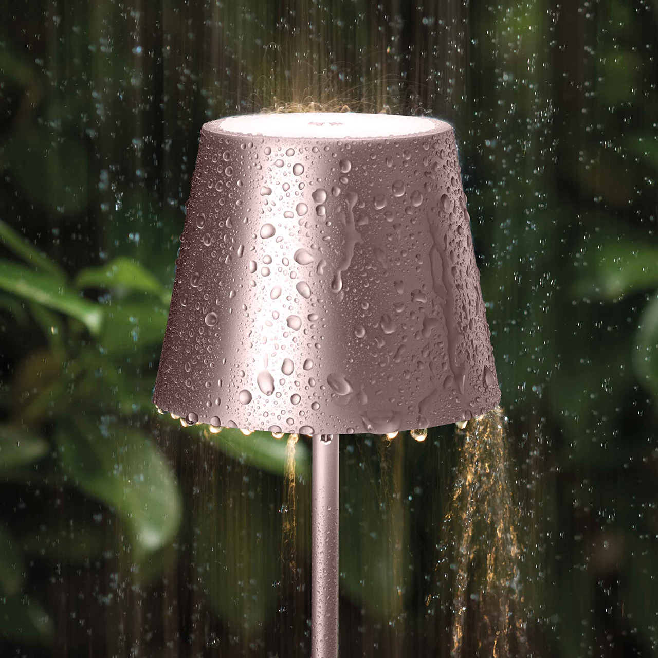 61741_2 LED Akku-Tischleuchte NUINDIE Metall Roségold 2,2W 168/197lm 2200K/2700K Flex Dim IP54 10x10x38cm